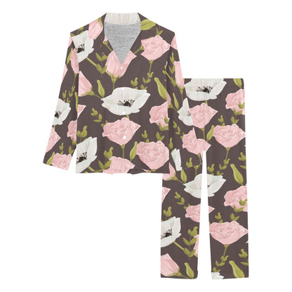 Anemone Pattern Print Design AM011 Women's Long Pajama Set