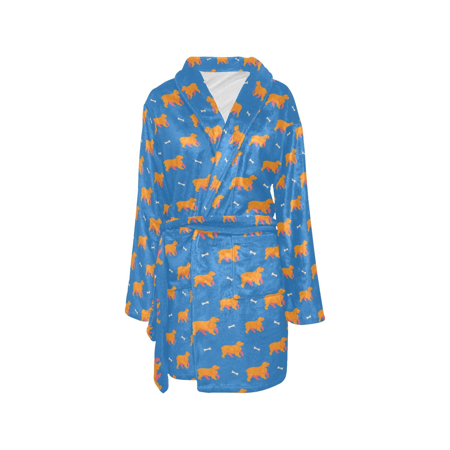 Cocker Pattern Print Design 04 Women's Fleece Robe