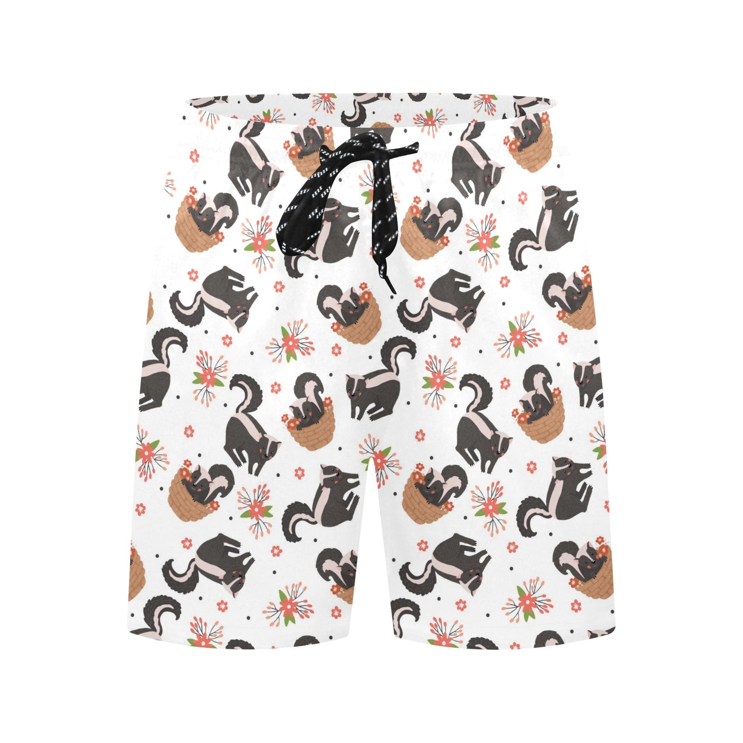 Skunk Print Design LKS304 Men's Swim Trunks Beach Shorts