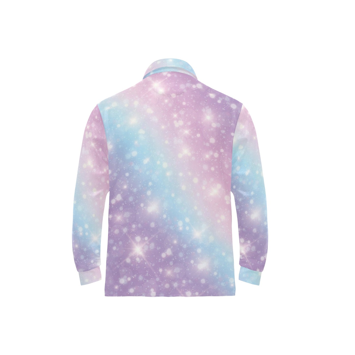 Cosmic Pastel Pattern Print Design 02 Long Sleeve Polo Shirt For Men's