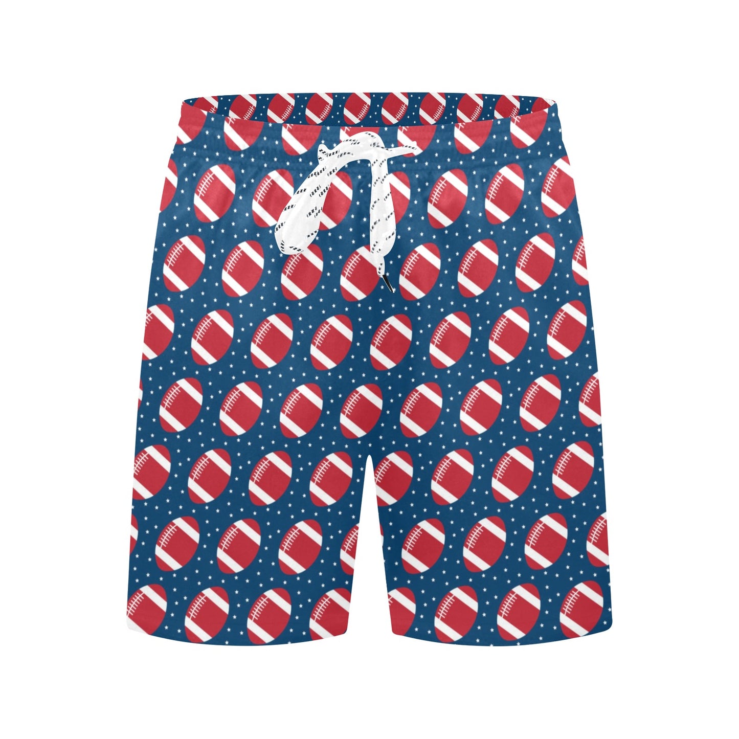American Football Star Design Pattern Men's Swim Trunks Beach Shorts