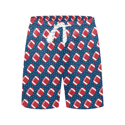 American Football Star Design Pattern Men's Swim Trunks Beach Shorts