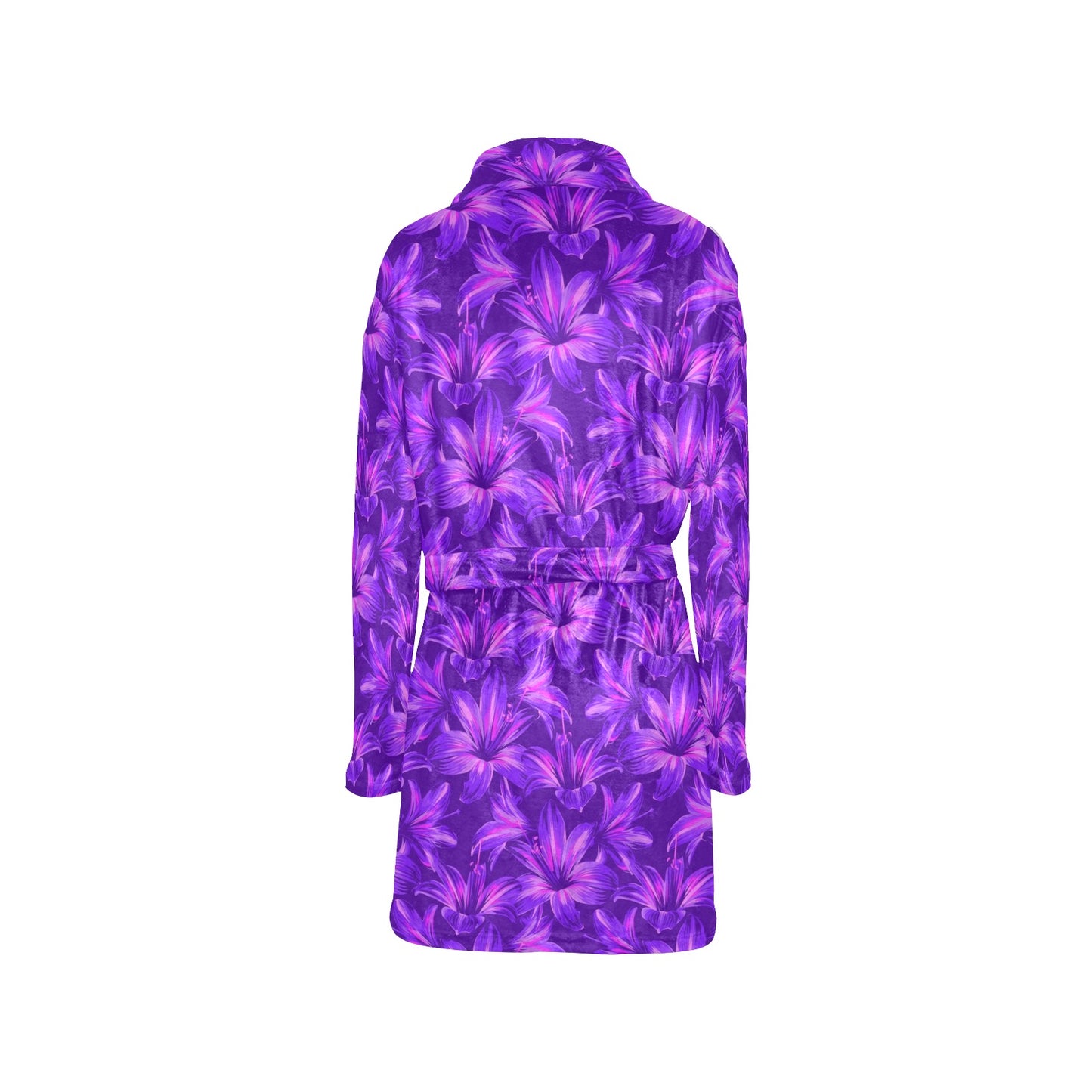 Amaryllis Pattern Print Design AL03 Women's Fleece Robe
