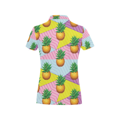 Pineapple Pattern Print Design PP05 Women's Polo Shirt