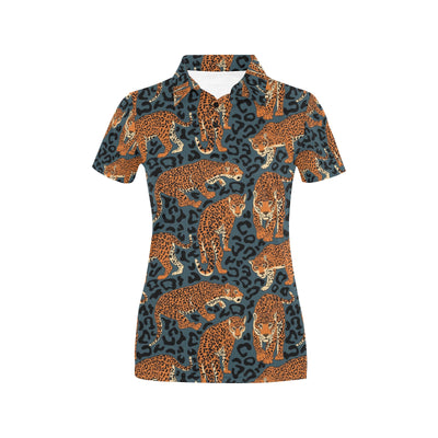 Jaguar Pattern Print Design 04 Women's Polo Shirt