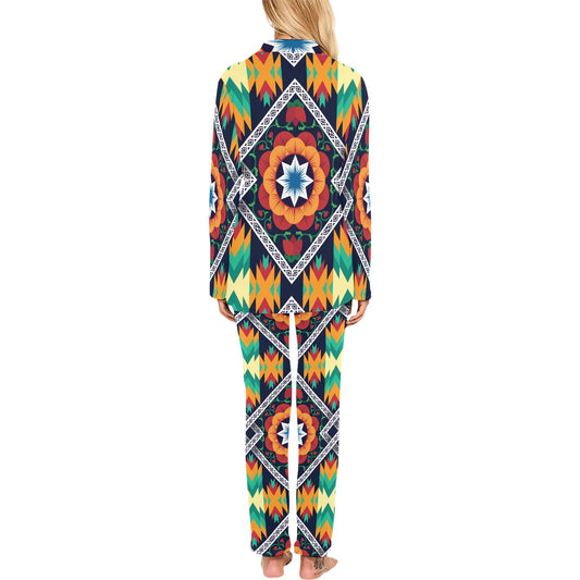 African Kente Women's Long Pajama Set