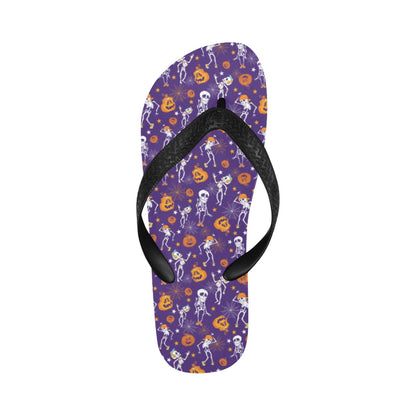 Skeleton Halloween Dance Print Design LKS304 Flip Flops