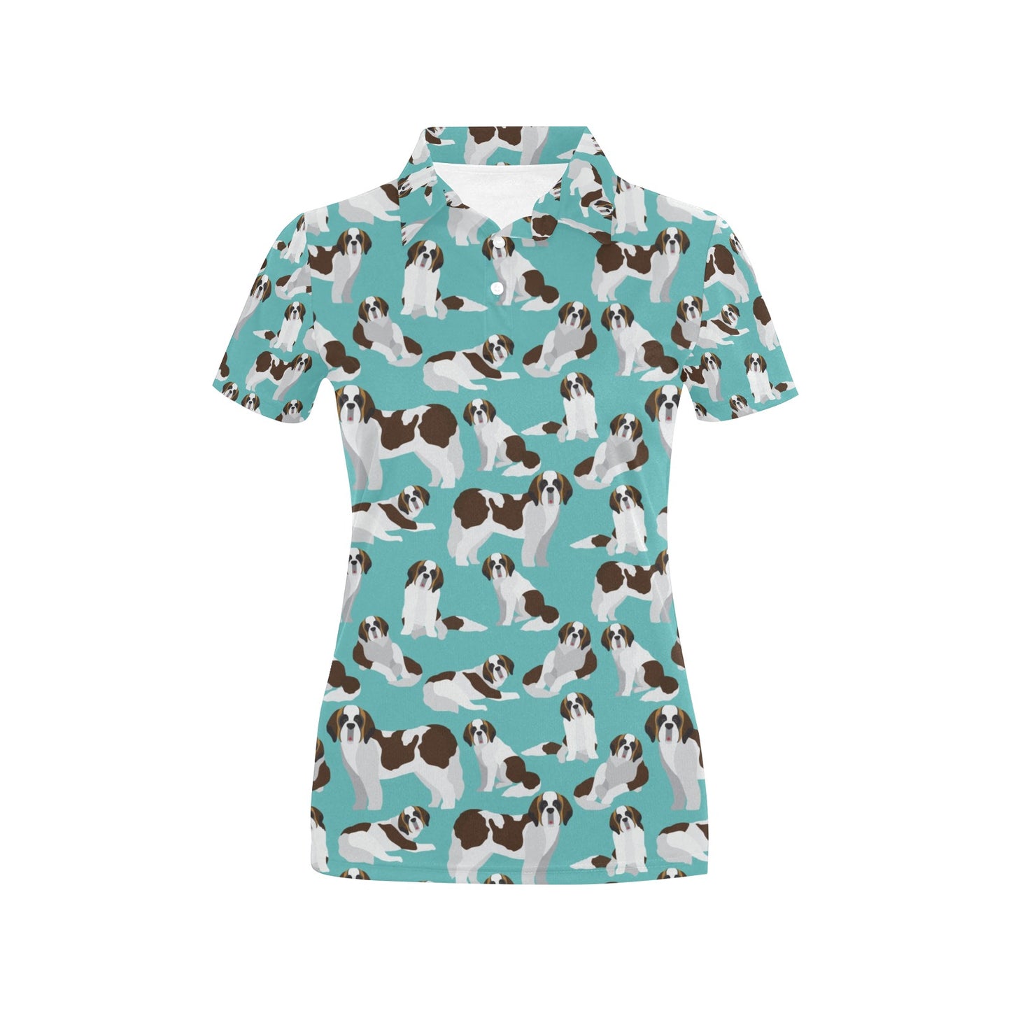 St Bernards Print Design LKS302 Women's Polo Shirt