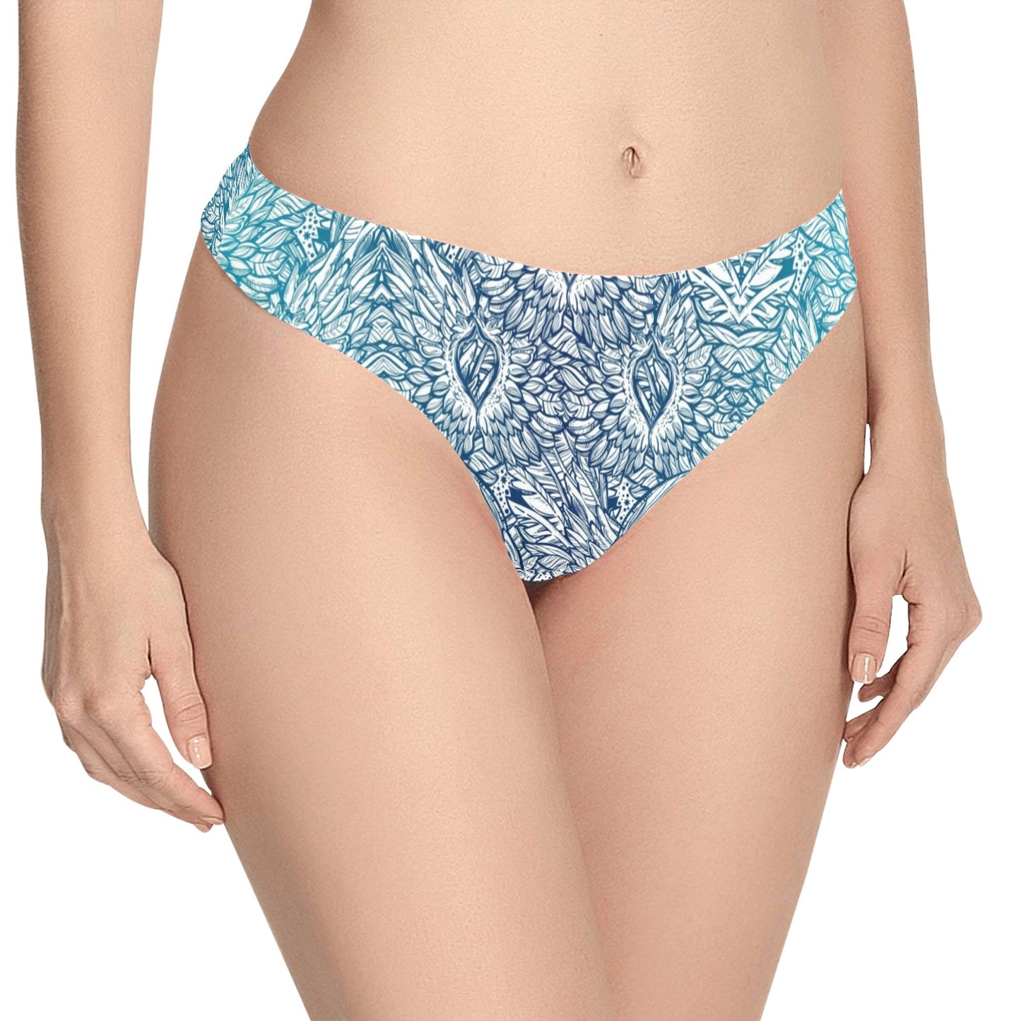 Angel Wings Boho Design Themed Print Women's Thongs