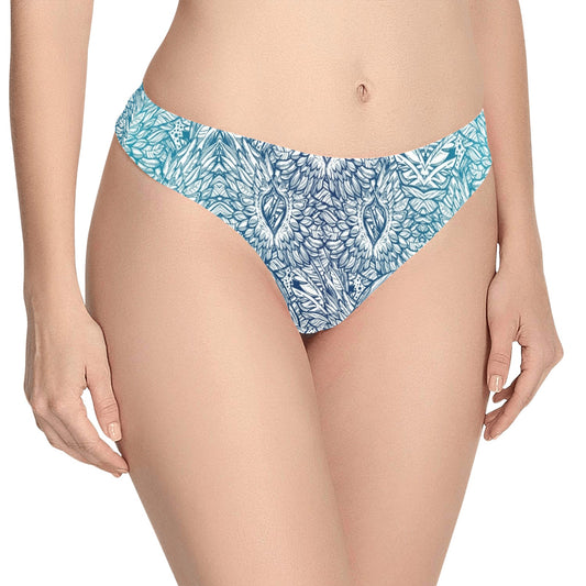 Angel Wings Boho Design Themed Print Women's Thongs