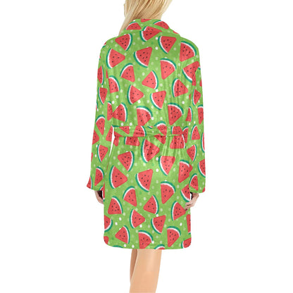 Watermelon Pattern Print Design WM05 Women's Fleece Robe