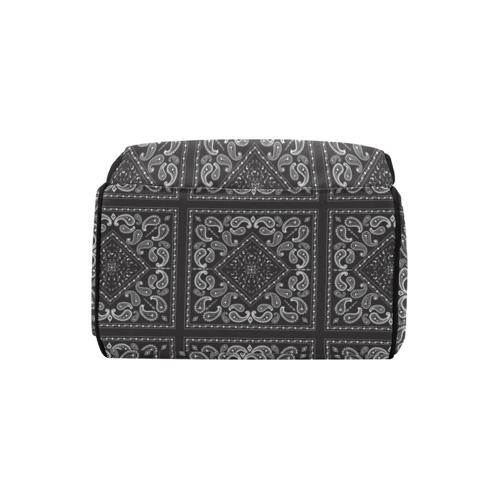 Bandana Black White Print Design LKS302 Diaper Bag Backpack