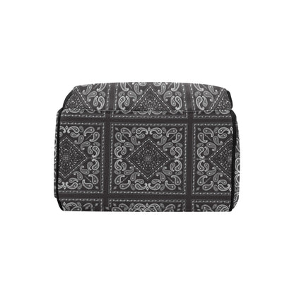 Bandana Black White Print Design LKS302 Diaper Bag Backpack