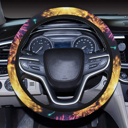 Firework Print Design LKS305 Steering Wheel Cover with Elastic Edge