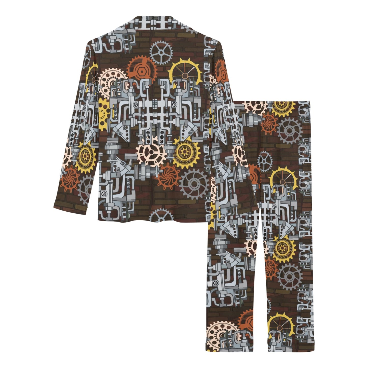 Mechanic Pattern Print Design 04 Women's Long Pajama Set
