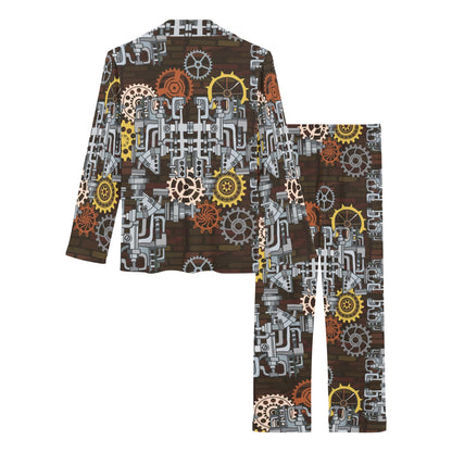 Mechanic Pattern Print Design 04 Women's Long Pajama Set