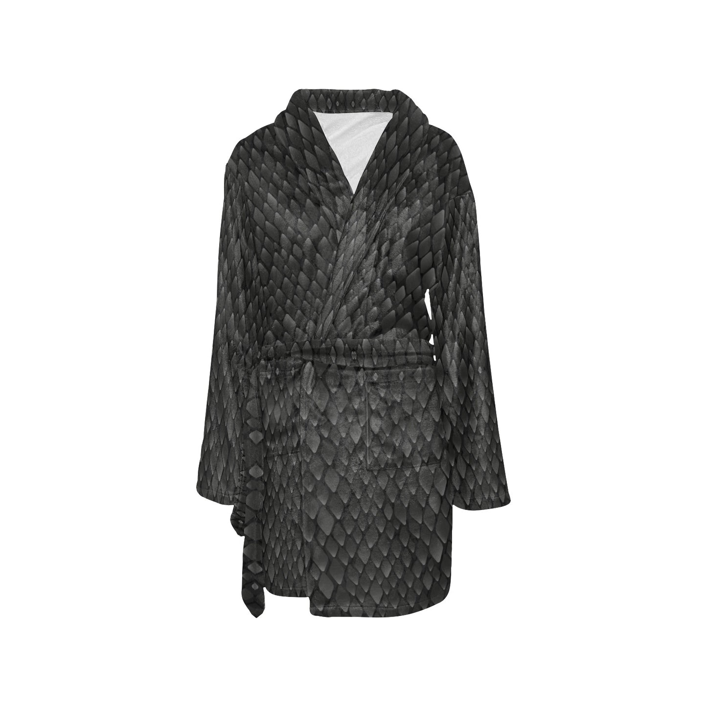Snake Skin Black Print Women's Fleece Robe