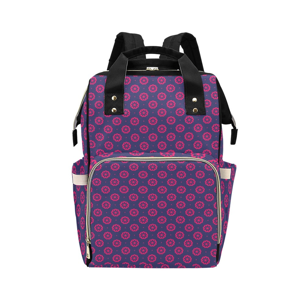 Water Lily Print Design LKS301 Diaper Bag Backpack