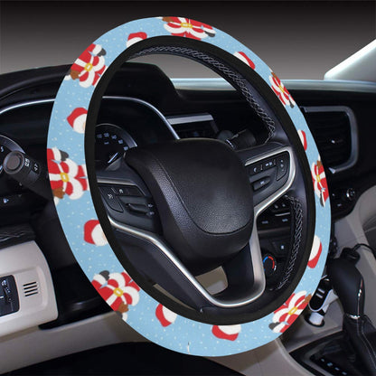 Santa Christmas Themed Print Design LKS305 Steering Wheel Cover with Elastic Edge
