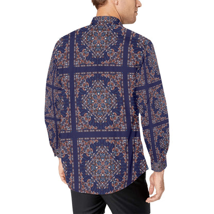 Bandana Print Design LKS3012 Men's Long Sleeve Dress Shirt