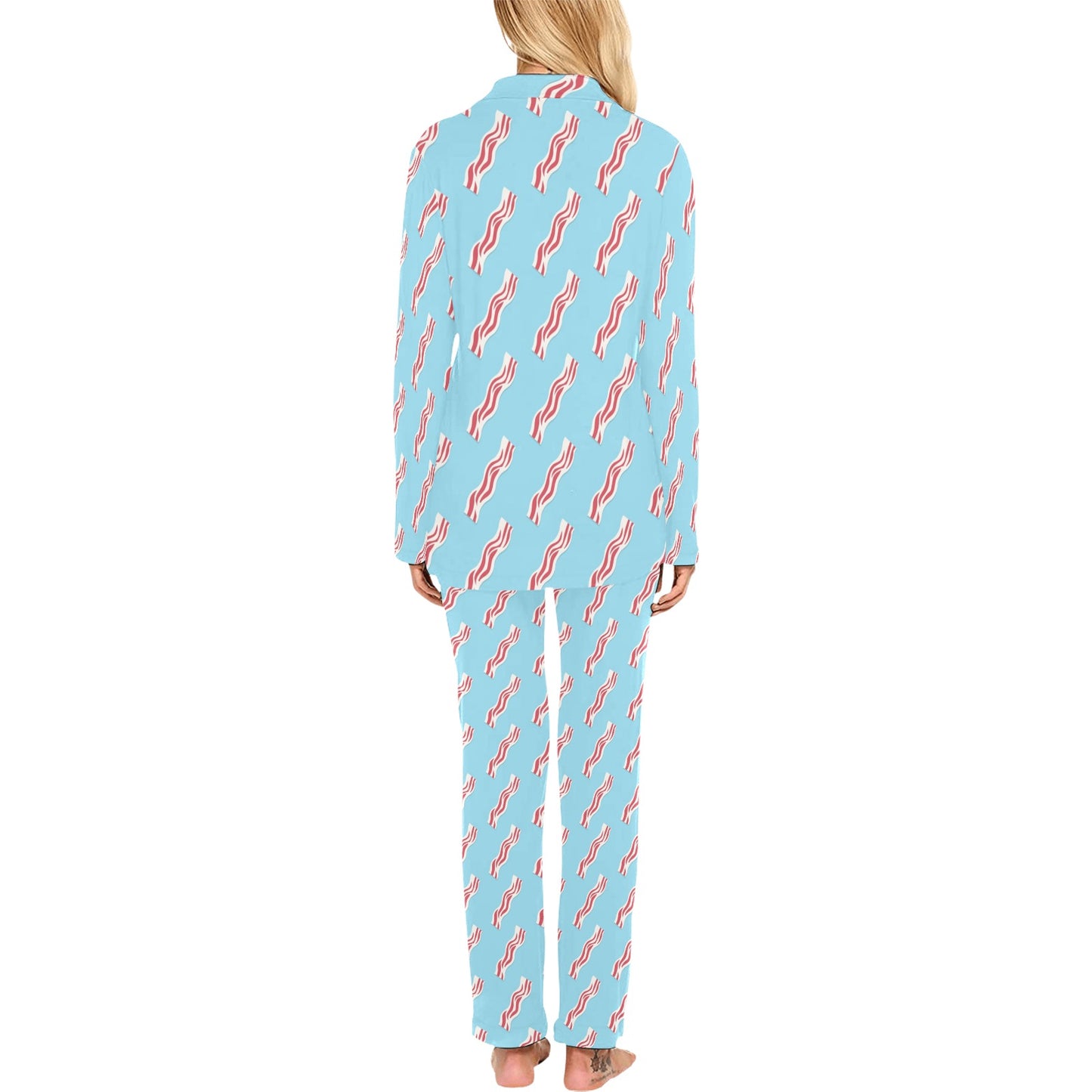 Bacon Pattern Print Design 03 Women's Long Pajama Set