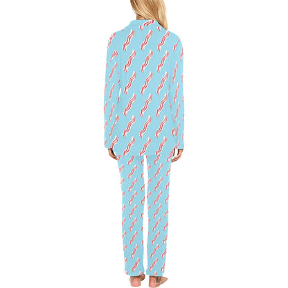 Bacon Pattern Print Design 03 Women's Long Pajama Set