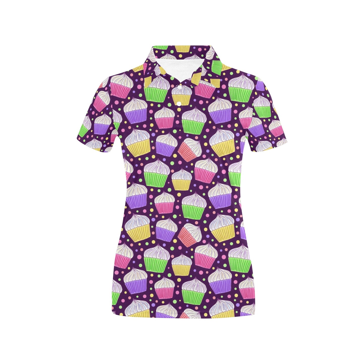 Cupcake Pattern Print Design CP07 Women's Polo Shirt