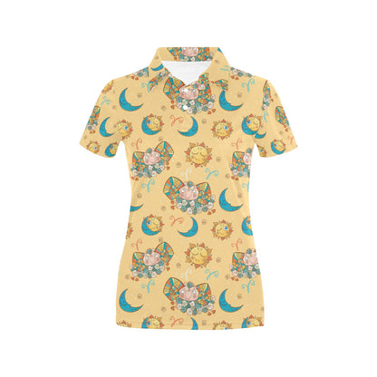 Aries Zodiac Pattern Print Design 03 Women's Polo Shirt