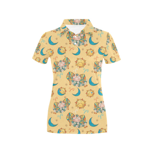 Aries Zodiac Pattern Print Design 03 Women's Polo Shirt