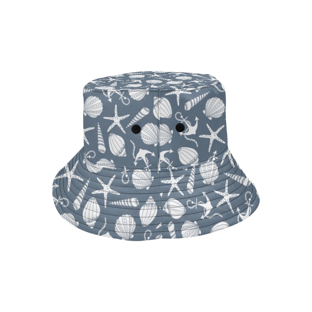 Seashell Print Design LKS306 Unisex Bucket Hat