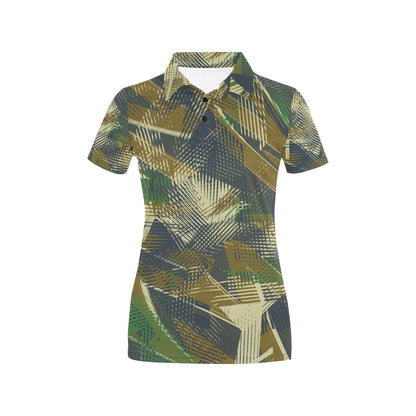 Military Camouflage Pattern Print Design 01 Women's Polo Shirt