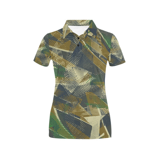 Military Camouflage Pattern Print Design 01 Women's Polo Shirt