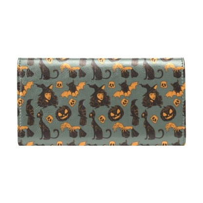 Witch Bat Halloween Print Design LKS305 Women's Trifold Wallet