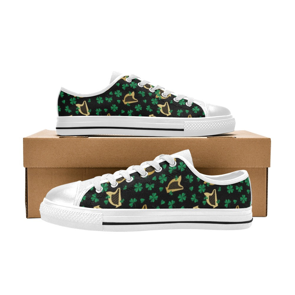 Harp Print Design LKS402 Women's White Low Top Shoes