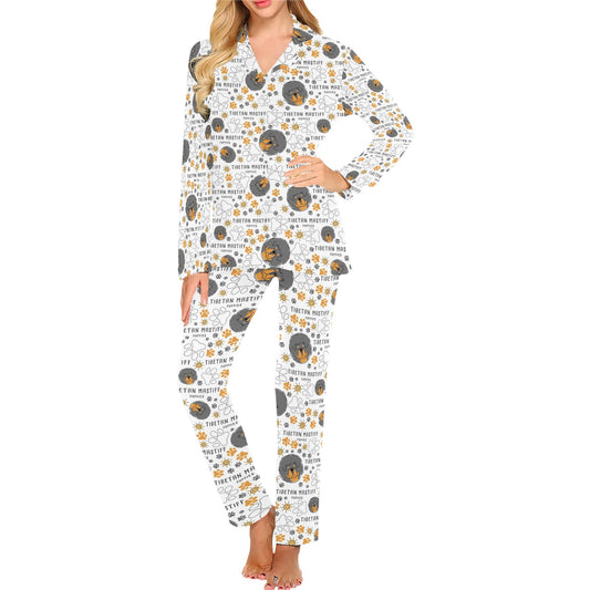 Tibetan Mastiffs Print Design LKS302 Women's Long Pajama Set