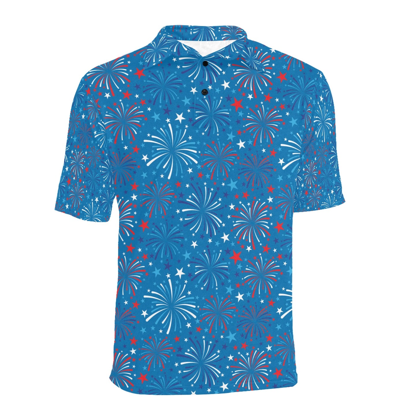 Firework Celebration Print Design LKS304 Men Polo Shirt