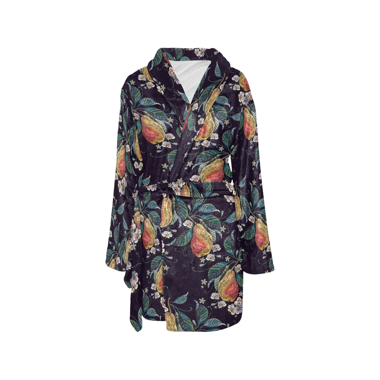 Pear Pattern Print Design PE02 Women's Fleece Robe