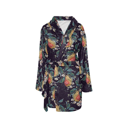 Pear Pattern Print Design PE02 Women's Fleece Robe