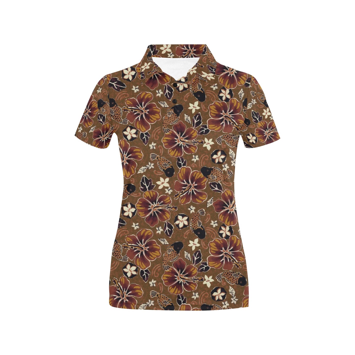 Hawaiian Themed Pattern Print Design H01 Women's Polo Shirt