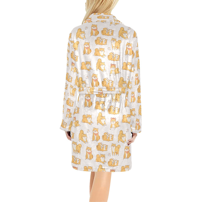 Shiba Inu Print Design LKS308 Women's Fleece Robe