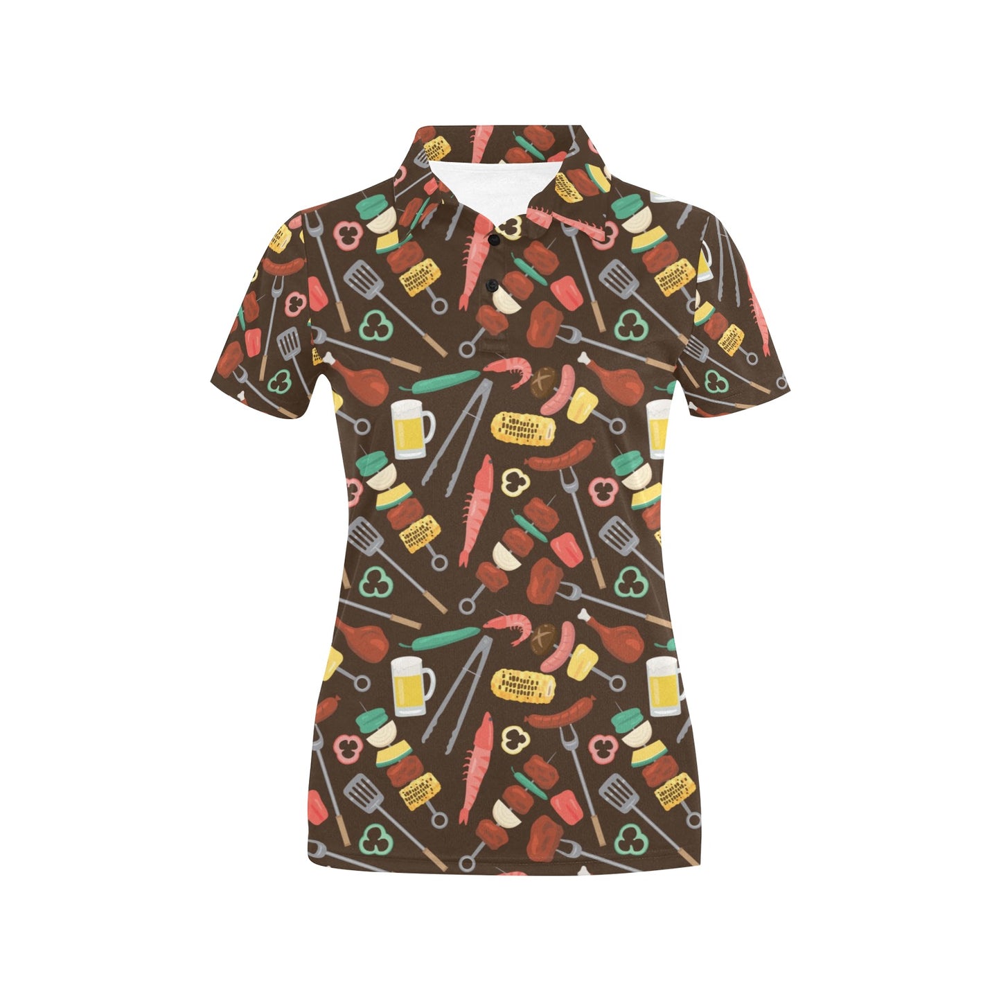 Barbecue Pattern Print Design 05 Women's Polo Shirt