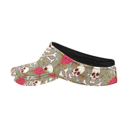 Skull Bone Rose Print Design LKS303 Unisex Sun Visor