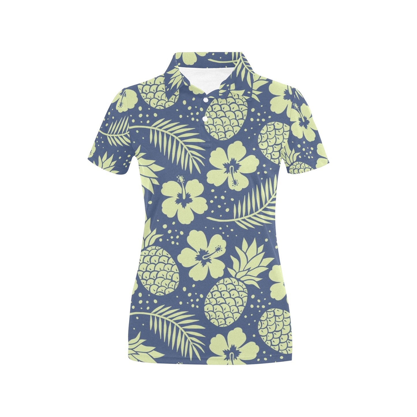 Pineapple Pattern Print Design PP07 Women's Polo Shirt