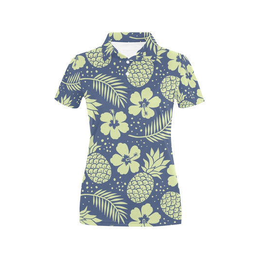 Pineapple Pattern Print Design PP07 Women's Polo Shirt