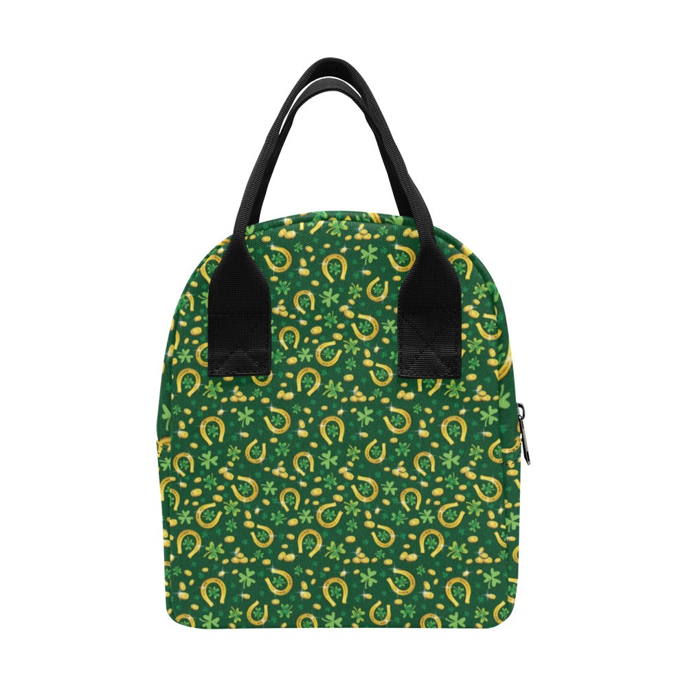 Shamrock Horse Shoes Saint Patrick's Day Print Design LKS307 Insulated Lunch Bag