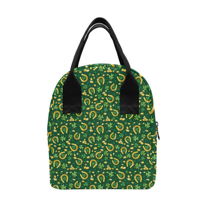 Shamrock Horse Shoes Saint Patrick's Day Print Design LKS307 Insulated Lunch Bag