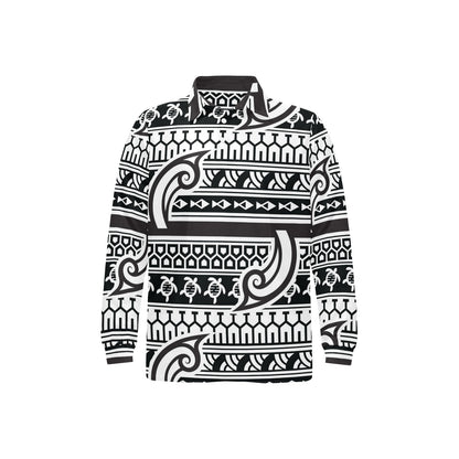 Samoan Style Print Design LKS305 Long Sleeve Polo Shirt For Men's