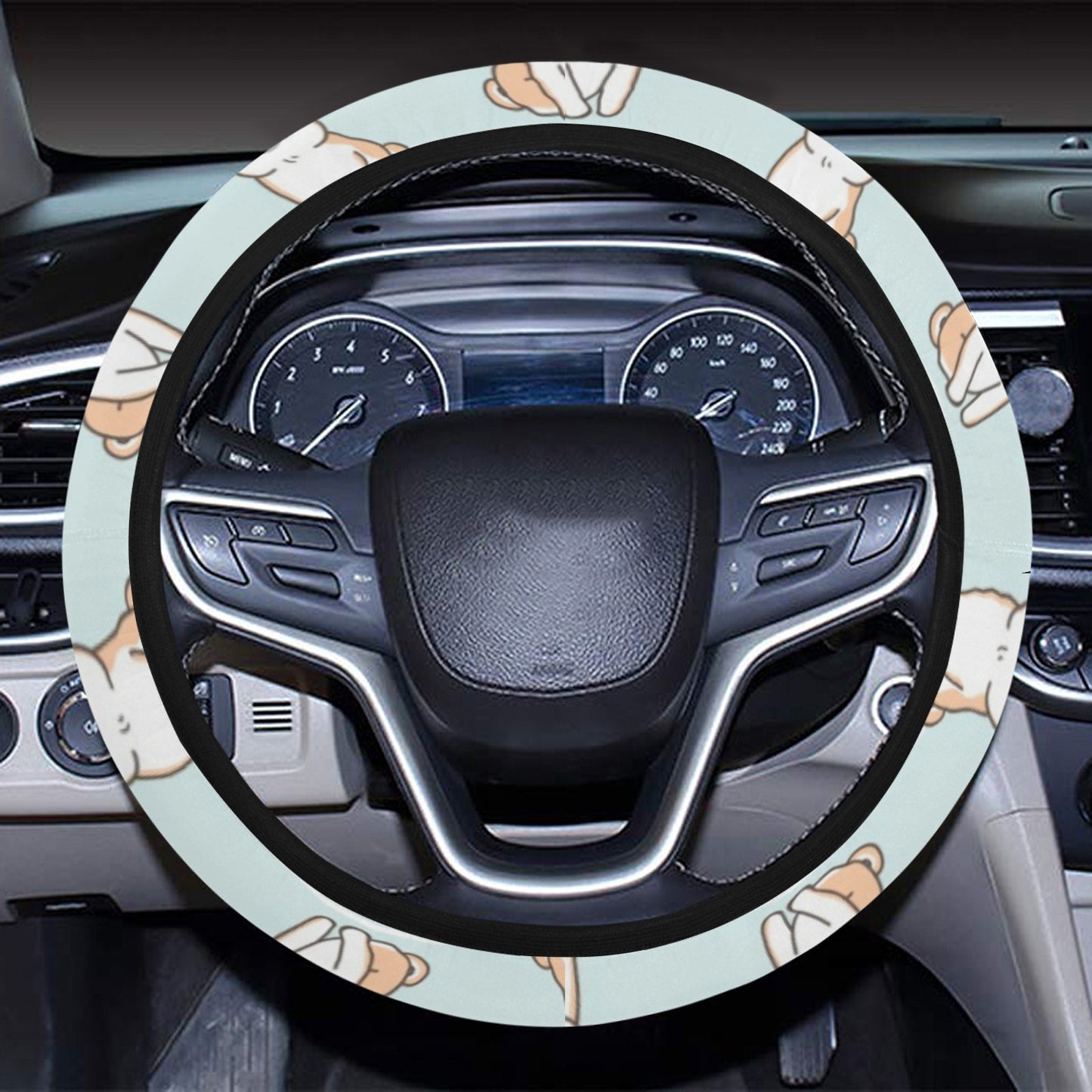 Shiba Inu Print Design LKS3011 Steering Wheel Cover with Elastic Edge
