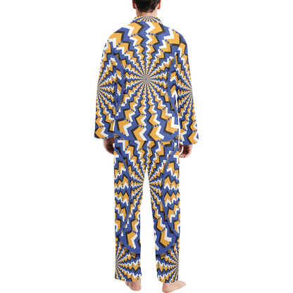 Optical illusion Pattern Print Design A01 Men's Long Pajama Set