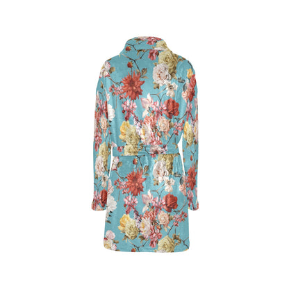 Summer Floral Pattern Print Design SF05 Women's Fleece Robe
